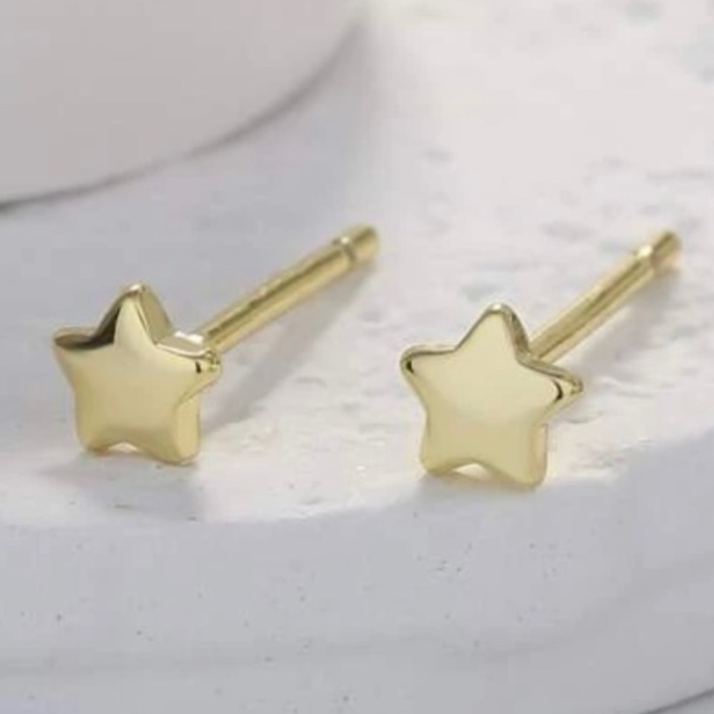 18K Gold Plated Star Earrings